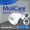 Підгузки нічні для дорослих, які страждають на нетримання, MoliCare Premium Elastic 10 крапель розмір L 14шт/пак, Розмір підгузників: L, Кількість крапель: 10