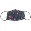 Захисна маска для обличчя багаторазова тришарова Mark I Синя Квіткова, зображення 5
