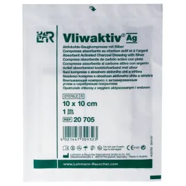Vliwaktiv Ag (Флівактів аг) - Поглинаюча пов'язка зі сріблом і активованим вугіллям, 10х10 см - 1шт