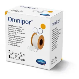 Omnipor / Омніпор - Пластир фіксуючий паперовий 2,5 см х 5 м, Розмір пластиру: 2.5 см х 5 м
