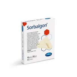 Sorbalgon / Сорбалгон 10x10 кальцій-альгінатна поглинаюча пов'язка 1шт, Розмір пов'язки: 10см х 10см