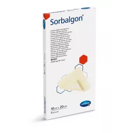 Sorbalgon / Сорбалгон 10x20 см кальцій-альгінатна поглинаюча пов'язка 1шт, Розмір пов'язки: 10см х 20см