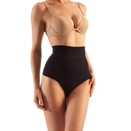 Стягуючі стрінги з високою талією з бавовни FarmaCell Shape Black 610, M