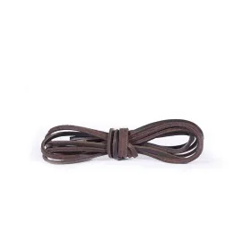 Шкіряні шнурки для взуття Kaps 140 см Темно коричневі, Довжина шнурівок, см: 140, Колір шнурівок: Темно коричневий