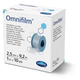 Omnifilm 2,5 см х 9,2м - Пластир фіксуючий з прозорої плівки, Розмір пластиру: 2.5 см х 9.2 м