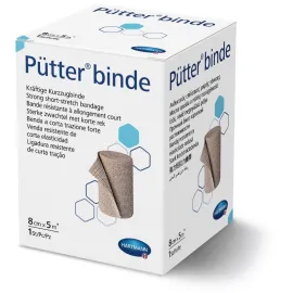 Putter binde/Пюттер бінде 8см х 5м тугий бинт короткої розтяжності, Розмір бинта: 8 см х 5 м