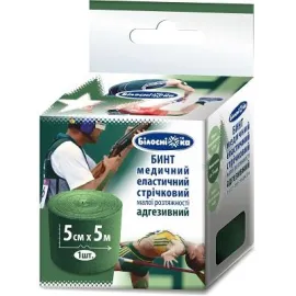 Кінезіо тейп ТМ "Білосніжка", 5см*5м Зелений, Колір: Зелений