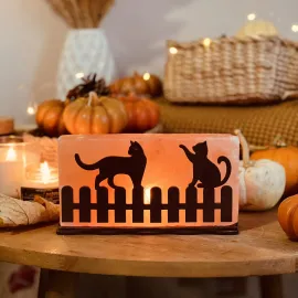 Соляна лампа “Коти на паркані” 2 кг (20*10*5см)