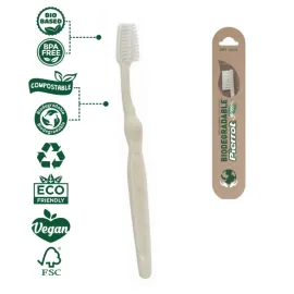 Зубная щетка из биоразлагаемого материала, мягкая Pierrot Green Ref.373