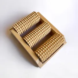 Деревянный массажер для ног 3 ролика