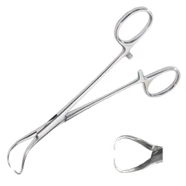 Затискач Цапка з кремальєрою для операційної білизни до шкіри Surgiwelomed Backhaus. Довжина 15 см