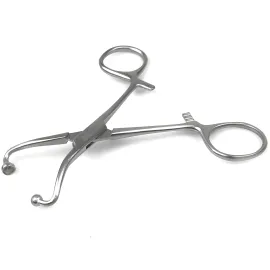 Затискач Цапка з кремальєрою для операційної білизни до шкіри Surgiwelomed Ball-Socket. Довжина 13 см