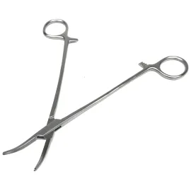 Затискач Москіт зігнутий Surgiwelomed Halsted-Mosquito. Довжина 18 см, робоча частина 28 мм