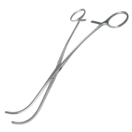 Затискач атравматичний для лігатури зігнутий Surgiwelomed DE BAKEY, довжина 24 см, р.ч. 80 мм