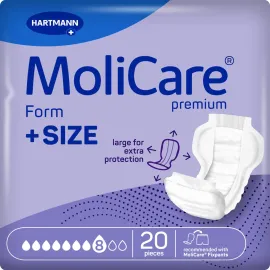 Прокладки анатомічної форми при нетриманні MoliCare® Premium Form +SIZE 8 крапель 20шт, Кількість крапель: 8