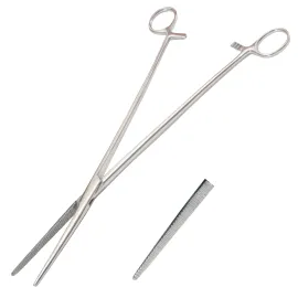 Затискач гінекологічний прямий №2 Rochester-Pean. Довжина 28,5 см, довжина р.ч. 6 см