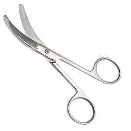 Ножницы для пересечения пуповины изогнуты. Длина 15 см, р. 47 мм