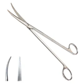 Ножиці Surgiwelomed для розтину м'яких тканин зігнуті Metzenbaum. Довжина 23 см