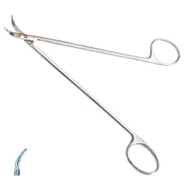 Ножиці Surgiwelomed судинні зігнуті по радіусу. Довжина 15,8 см
