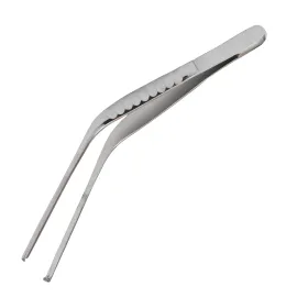 Пінцет вушний зігнутий хірургічний Troeltsch. Довжина 10,5 см, ширина 2 мм