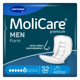 Прокладки анатомічної форми при нетриманні MoliCare® Premium Form MEN 6 крапель 32шт, Кількість крапель: 6