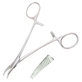 Затискач нейрохірургічний зігнутий по Brown. Довжина 14,5 см, робоча частина 18 мм