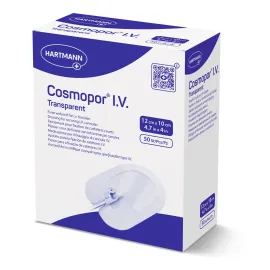 Пов’язка плівкова для фіксації внутрішньовенних канюль Cosmopor® I.V. Transparent 12см х 10см 1шт, Розмір пластиру: 12 см х 10 см, Кількість: 1 шт.