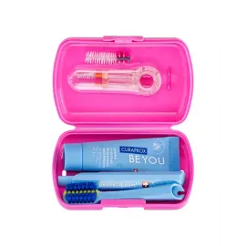 Дорожный набор BE YOU pink/blue CS5460ortho (Зубная щетка, зубная паста, 10мл; ершик CPS 07,14,18)