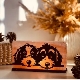 Соляна лампа “Два песика” 2 кг (20*10*5см)