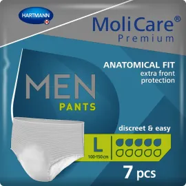 Труси поглинаючі для чоловіків MoliCare Premium Men Pants 5 крапель L 7шт, Розмір підгузників: L, Кількість крапель: 5