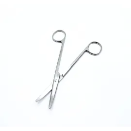 Ножиці для розтину м'яких тканин, зігнуті, тупокінцеві. Довжина 14,5 см