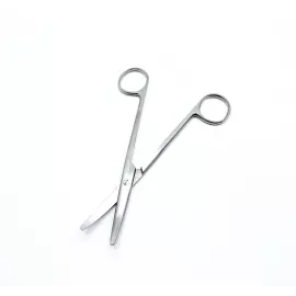 Ножиці для розтину м'яких тканин, зігнуті, тупокінцеві. Довжина 14,5 см