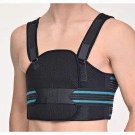 Бандаж реберний післяопераційний роз'ємний на грудну клітку Реабілітімед БР - 3Т, Колір: Чорний, Розмір: M
