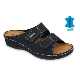 Шльопанці шкіряні жіночі для проблемних стоп Inblu 158D177 темно сині, Колір: Темно Синій, Розмір жіночого взуття: 37