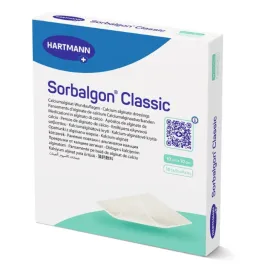 Пов’язка з альгінату кальцію Sorbalgon® Classic 10см х 10см, Розмір пов'язки: 10см х 10см, Тип: Стерильні