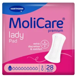 Прокладки урологічні при нетриманні сечі дуже легкого ступеня MoliCare® Premium lady pad 0.5 краплі 28шт/уп., Кількість крапель: 0.5