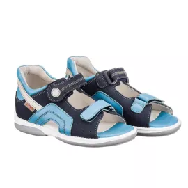 Memo Szafir 1CH Сині Дитячі ортопедичні босоніжки (р.22-31), Розмір дитячого взуття: 22