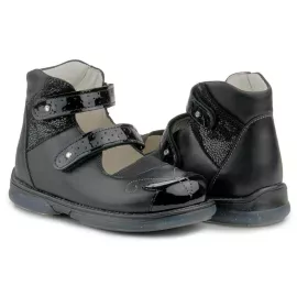 Memo Princessa 3LY Чорні Ортопедичні туфлі для дівчаток (р. 22-35), Розмір дитячого взуття: 22