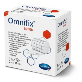 Omnifix Elastic 5см х 10м - фиксирующий пластырь, Размер пластыря: 5см х 10м, Тип: Пластырь на нетканой основе