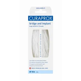 Нить межзубная нейлоновая Curaprox DF 844, Bridge & Implant 25 см (30шт)