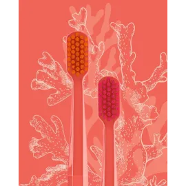 Набір зубних щіток Curaprox CS5460 / 2 Living Coral Edition, Ultrasoft, Кораловий, d 0,10 мм (2 шт.)