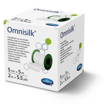 Omnisilk / Омнісілк - Пластир фіксуючий з штучного шовку 5 см х 5 м, Розмір пластиру: 5 см х 5 м