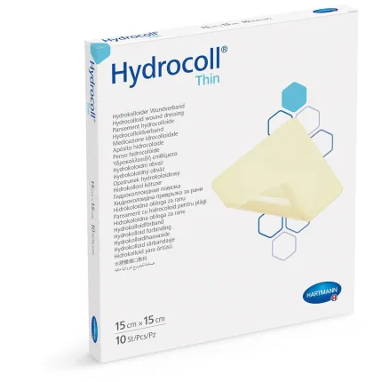 Hydrocoll Thin / Гидрокол Тин 15х15см - гидроколлоидная повязка 1 шт, Размер повязки: 15см х 15см, Толщина повязки: Тонкая