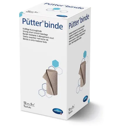 Putter binde/Пюттер бінде 12см х 5м тугий бинт короткої розтяжності, Розмір бинта: 12 см х 5 м