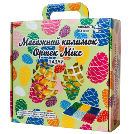 Килимок масажний Ортек "Пазли галька" 4 елементи