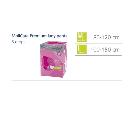 Трусы поглощающие для женщин MoliCare® Premium lady pants 5 капель L  7шт/уп, Размер подгузников: L, Количество капель: 5, изображение 4