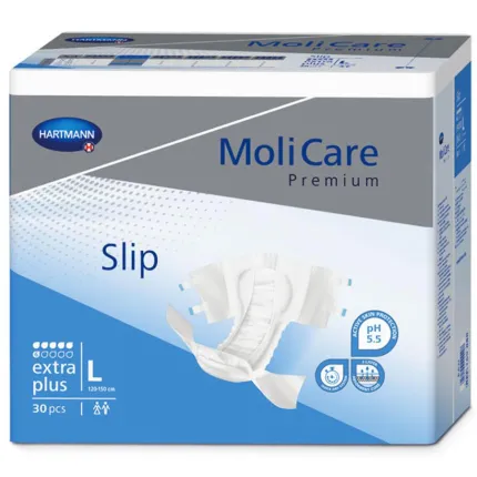 Подгузники для взрослых MoliCare Premium Slip extra plus L 30шт/уп, Размер подгузников: L (30 шт), Количество капель: 6
