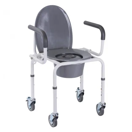 Стілець-туалет з відкидним підлокітником на колесах OSD-RB-2107DW (ADW)