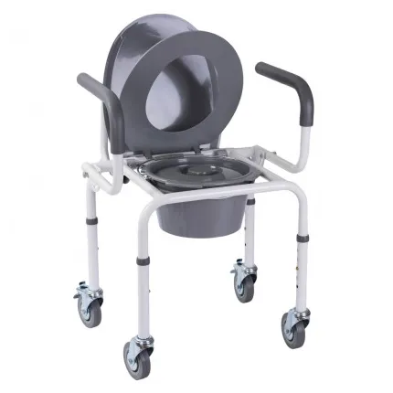 Стілець-туалет з відкидним підлокітником на колесах OSD-RB-2107DW (ADW), зображення 2