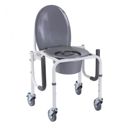 Стілець-туалет з відкидним підлокітником на колесах OSD-RB-2107DW (ADW), зображення 6